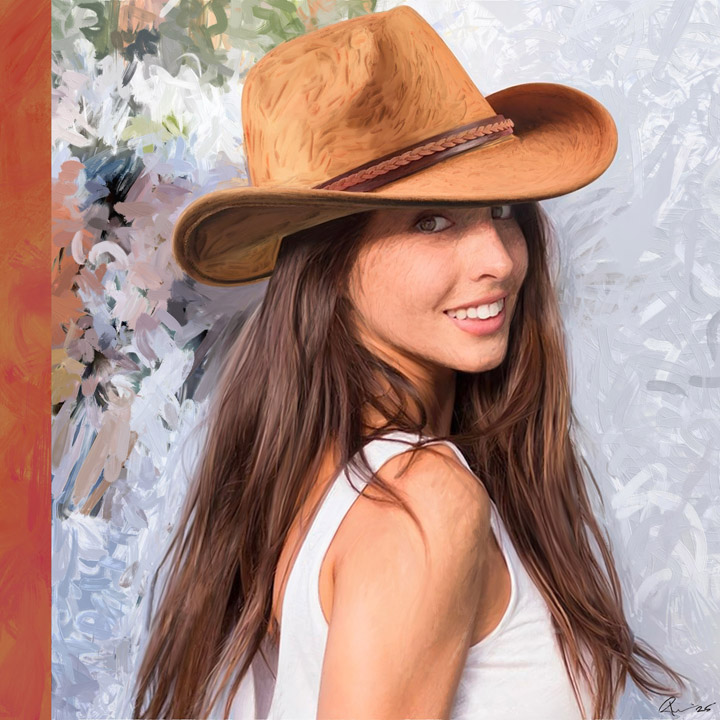 Cowgirl in the Sand - russNFT digital artwork